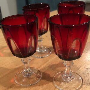 Vintage Ruby Red Shot Glasses